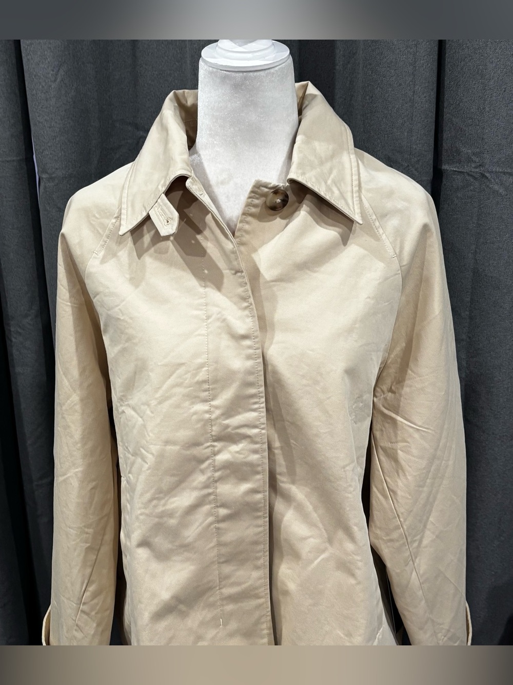 NWT Tuckernuck Khaki Drew Short Trench Coat Tan Medium Preppy Casual Boxy Cotton - Picture 5 of 16